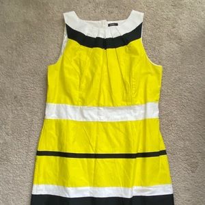 Yellow and Black Colorblock Dress